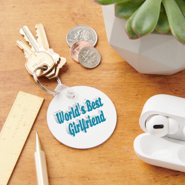 Girlfriend sky blue typography  key ring (Desk)