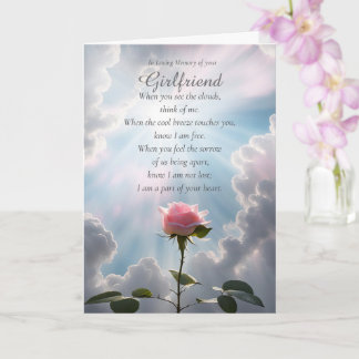 Girlfriend Sympathy Memorial Spiritual Poem Pink Card