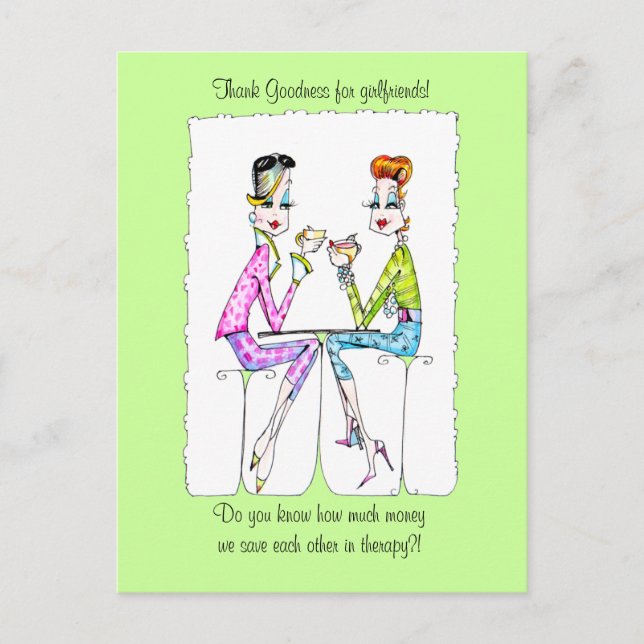 Girlfriend Therapy by Collene Kennedy Postcard (Front)
