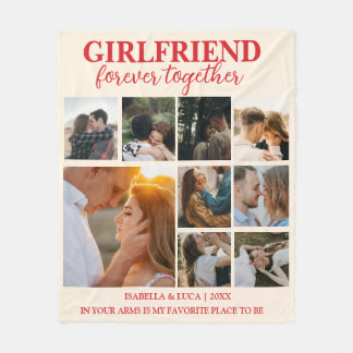 Girlfriend Together Forever Photo Collage Fleece  Blanket