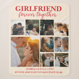 Girlfriend Together Forever Photo Collage Fleece Sherpa Blanket