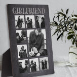 Girlfriend Together Forever Photo Collage Plaque<br><div class="desc">Memories make the best gifts, girlfriends will love this thoughtful, modern photo collage plaque, for valentines day, birthday, anniversary and any other special ocassion. The plaque features 9 photos, the template text 'GIRLFRIEND, FOREVER TOGETHER', over a chalkboard effect background, personalised with your names and year. All the font styles and...</div>