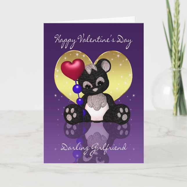 Girlfriend Valentine's Day Card - Cute Panda Bear (Front)