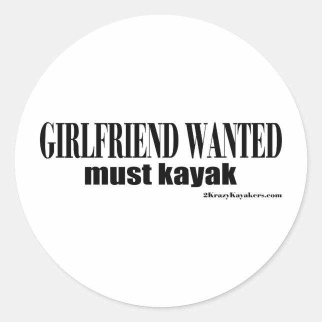 girlfriend wanted classic round sticker (Front)