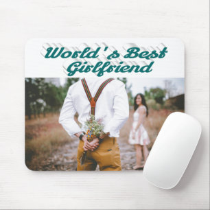 Girlfriend with green script photo mouse pad