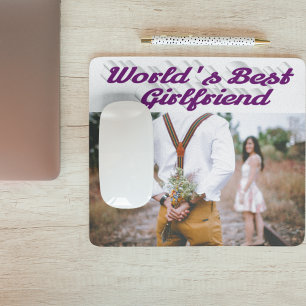 Girlfriend with purple script photo mouse pad