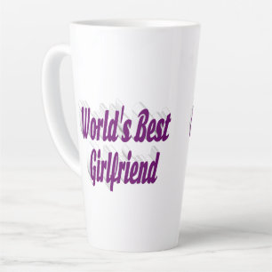 Girlfriend with purple typography latte mug