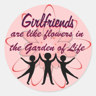 girlfriends classic round sticker