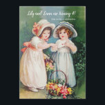 Girlfriends Vintage Invitation<br><div class="desc">A sweet, vintage invitation featuring two little girls in the garden with a letter in hand. (Pix). The card is easy to customise with your wording, font, font colour and choice of six paper types.Not exactly what you're looking for? All our products can be custom designed to meet your needs...</div>
