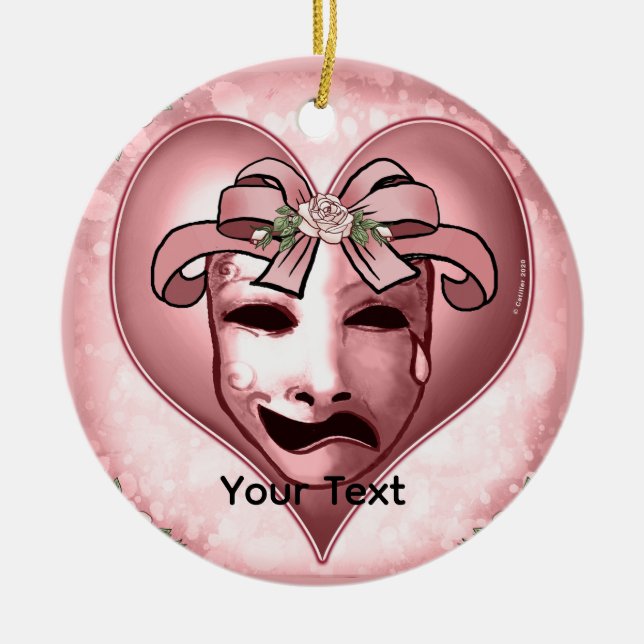 Girlie Actor Mask  Ceramic Ornament (Front)