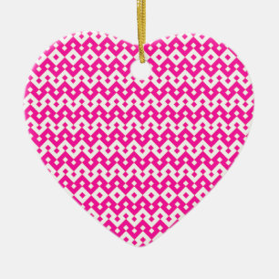 Girlie Candy Pink and White Heart Ornament