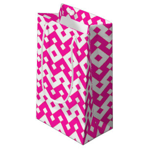 Girlie Candy Pink and White Zigzags Small Gift Bag