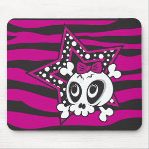 Girlie Emo Skull Mouse Pad