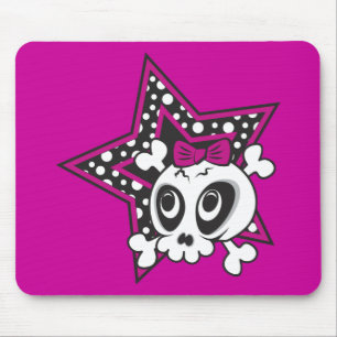 Girlie Emo Skull Mouse Pad