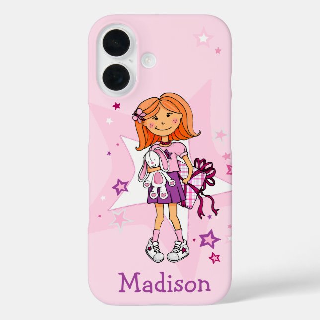 Girlie gift cuddles pink add your name Case-Mate iPhone case (Back)