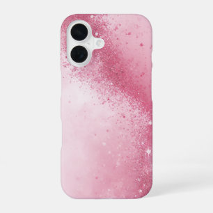 Girlie Pink Feminine abstract Sparkle Dust iPhone 16 Case