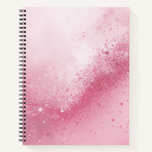 Girlie Pink Feminine abstract Sparkle Dust Notebook