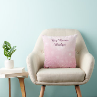 Girlie Pink Feminine Glitter Abstract gradient Cushion