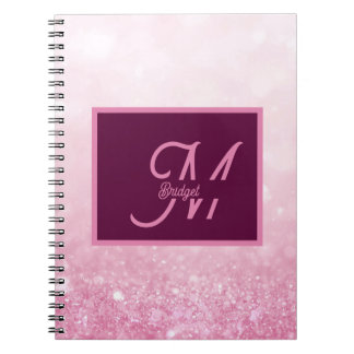 Girlie Pink Feminine Glitter Abstract gradient Notebook