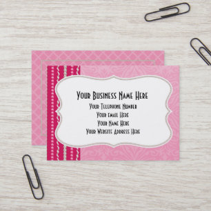 Girlie Pink Gems Beads Pretty Fashion Business Car Card
