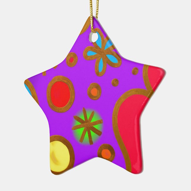 Girlish Painted Colourful Purple Red Ceramic Ornament (Left)
