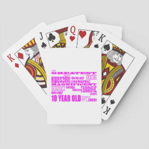 Girls 10th Birthdays : Pink Greatest 10 Year Old Playing Cards