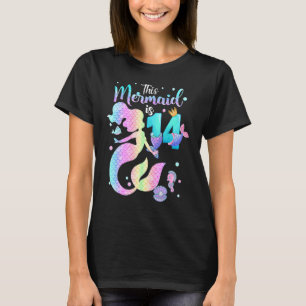 Girls 14th Birthday This Mermaid Is 14 Years Old C T-Shirt