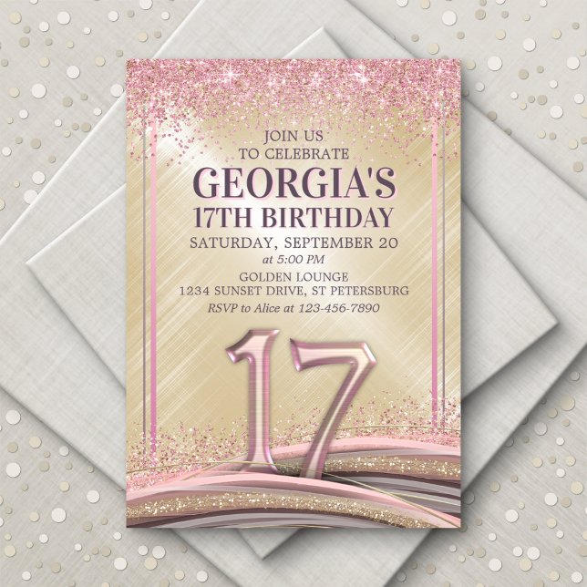 Girls 17th Birthday Invitation (Creator Uploaded)