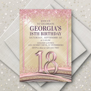 Girls 18th Birthday Invitation