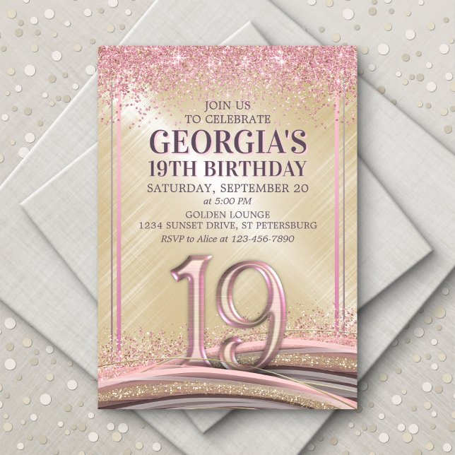 Girls 19th Birthday Invitation (Creator Uploaded)