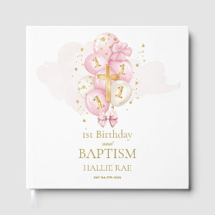 Girls 1st Birthday & Baptism Keepsake Guest Book
