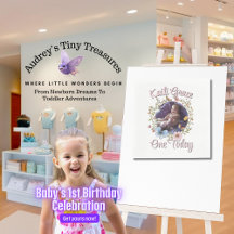 Girl's 1st Birthday Spring Butterfly Napkins