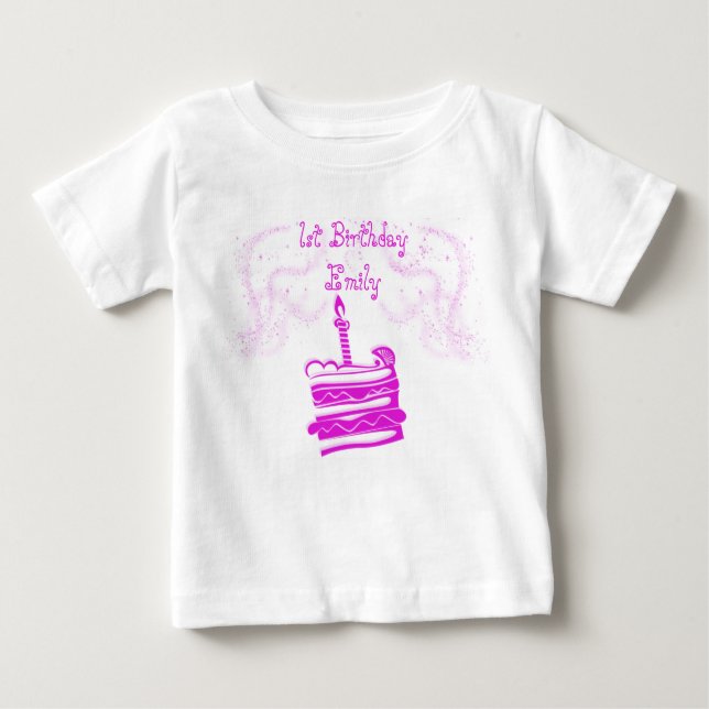 Girl's 1st Birthday Tutu Tee (Front)