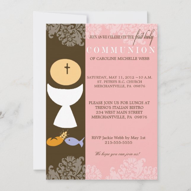 Girl's 1st Communion Invitation (Front)