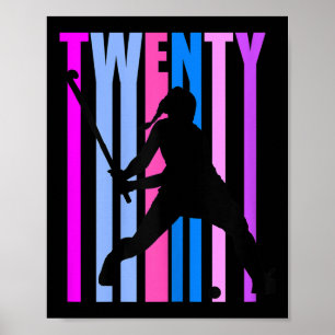 Girls 20th Birthday Field Hockey Player Sports Gir Poster