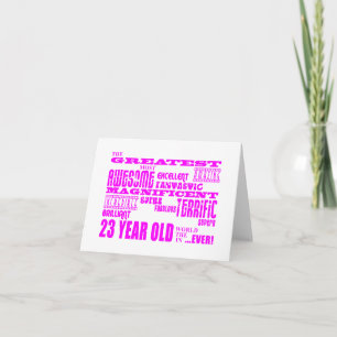 Girls 23rd Birthdays Pink Greatest Twenty Three Card