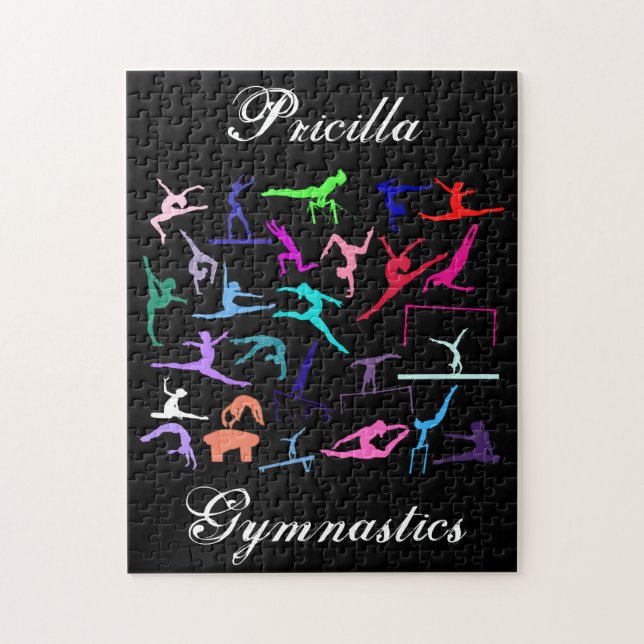 Girls 25 Gymnastics Poses Personalised  Jigsaw Puzzle (Vertical)
