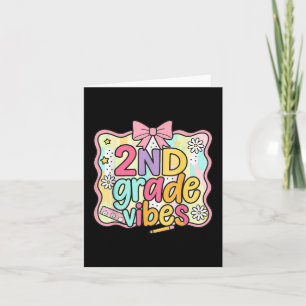 Girls 2nd Grade Vibes Coquette Preppy Back To Scho Card
