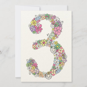 Girls 3rd Birthday Party Custom Invite Invitation