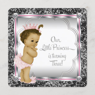 Girls 3rd Birthday Party Invitation