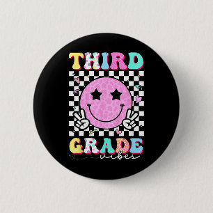 Girls 3rd Grade Vibes Smile Face Back To School Bo 6 Cm Round Badge