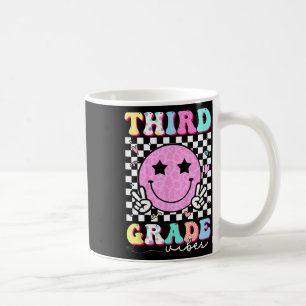 Girls 3rd Grade Vibes Smile Face Back To School Bo Coffee Mug