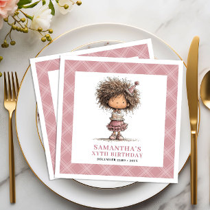 Girls 4th Birthday Party Whimsy Dusty Pink Napkins