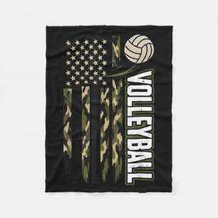 Girls 4th July Volleyball Aamerican Flag Fleece Blanket