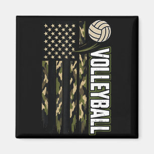Girls 4th July Volleyball Aamerican Flag Magnet