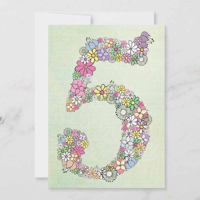 Girls 5th Birthday Party Custom Invite Invitation (Front)