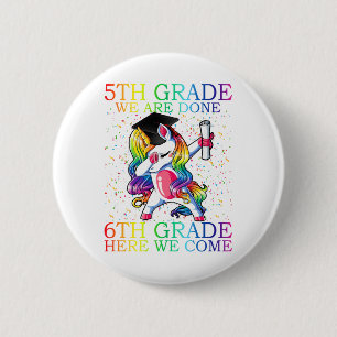 Girls 5th Grade Graduation Magical Unicorn Gift 6 Cm Round Badge