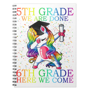 Girls 5th Grade Graduation Magical Unicorn Gift Notebook