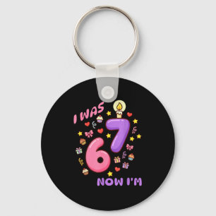 Girls 6 7 Old 7th Birthday Key Ring