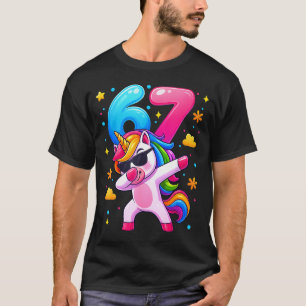 Girls 6 7 Unicorn Dab Number 67 Six Seven Meme You T-Shirt